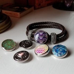 GingerSnaps Bracelet + 6 Snaps NWOT